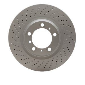 Porsche 911 Brake Rotor (1) - Left Rear - R1 Concepts - GeoSPEC Coated Rotor - Drilled - `07-`13